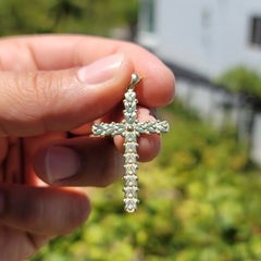 14K or 18K Gold Floral Cross Pendant