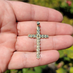 14K or 18K Gold Floral Cross Pendant