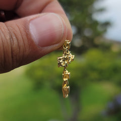 10K, 14K or 18K Gold Nugget Cross Pendant