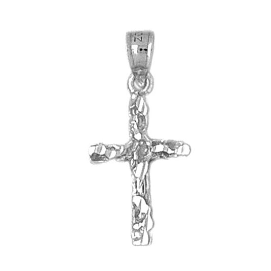 14K or 18K Gold Nugget Cross Pendant