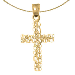 10K, 14K or 18K Gold Nugget Cross Pendant