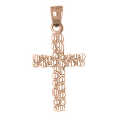 10K, 14K or 18K Gold Nugget Cross Pendant