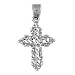 14K or 18K Gold Budded Cross Pendant