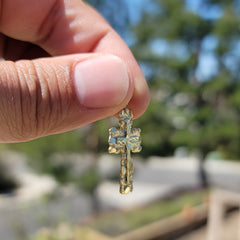 10K, 14K or 18K Gold Nugget Cross Pendant