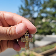 10K, 14K or 18K Gold Nugget Cross Pendant