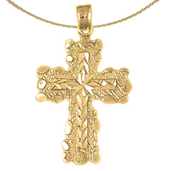 10K, 14K or 18K Gold Nugget Cross Pendant