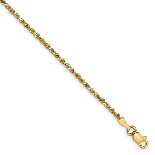 10K Yellow Gold 1.75mm Diamond-cut Rope Chain