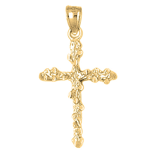 14K or 18K Gold Nugget Cross Pendant