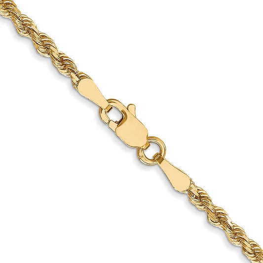 10K Yellow Gold 2.5mm Diamond-cut Rope Chain