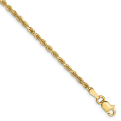 10K Yellow Gold 2.5mm Diamond-cut Rope Chain