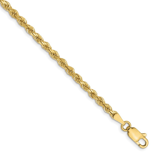 10K Yellow Gold 2.75mm Diamond-cut Rope Chain