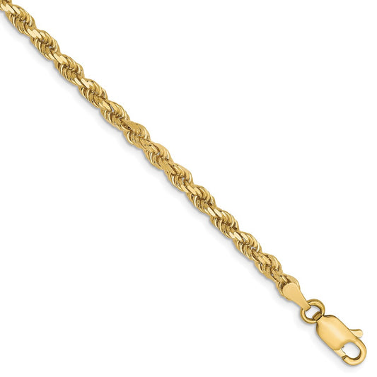 10K Yellow Gold 3mm Diamond-cut Rope Chain