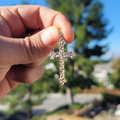 10K, 14K or 18K Gold Nugget Cross Pendant