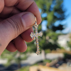 10K, 14K or 18K Gold Nugget Cross Pendant