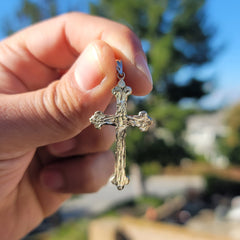 10K, 14K or 18K Gold Nugget Cross Pendant