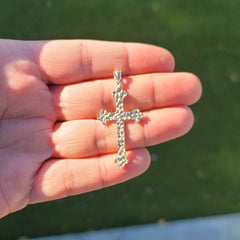 10K, 14K or 18K Gold Nugget Cross Pendant