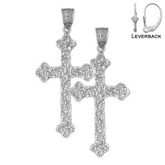 14K or 18K Gold Nugget Cross Earrings