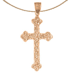 10K, 14K or 18K Gold Nugget Cross Pendant