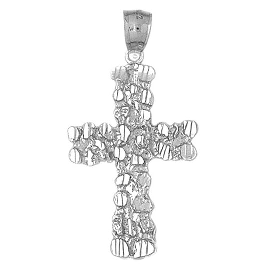 10K, 14K or 18K Gold Nugget Cross Pendant