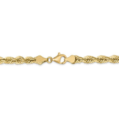 Cadena de cuerda con corte de diamante de 5,5 mm en oro amarillo de 10 quilates