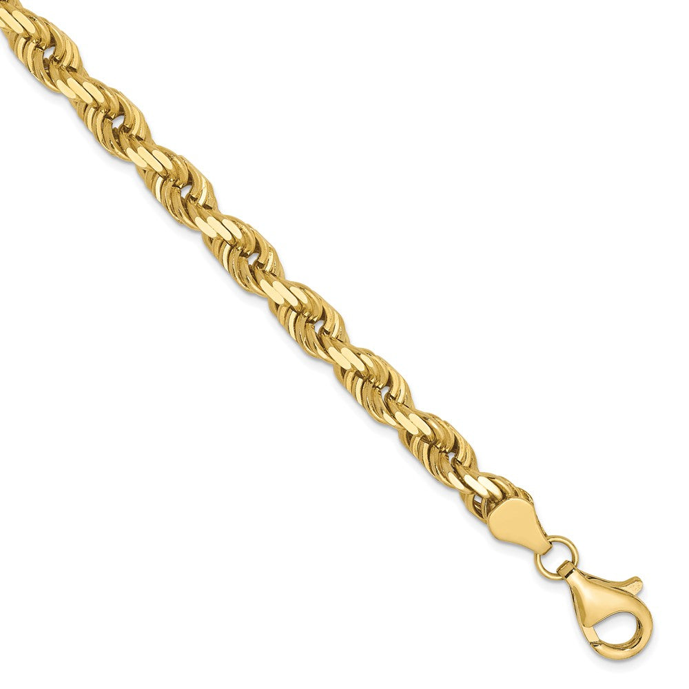 10K Yellow Gold 5.5mm Diamond-cut Rope Chain