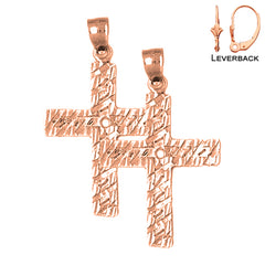 14K or 18K Gold Latin Cross Earrings