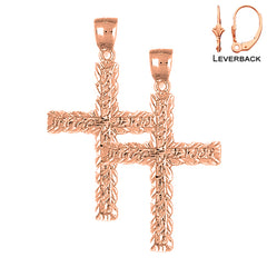 Aretes de Cruz Latina en Oro de 14K o 18K