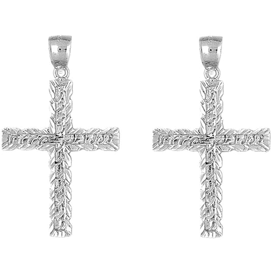 14K or 18K Gold 45mm Latin Cross Earrings