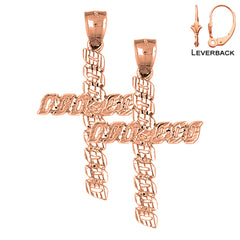 14K or 18K Gold Latin Cross Earrings