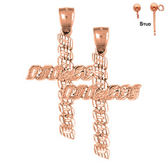 14K or 18K Gold Latin Cross Earrings