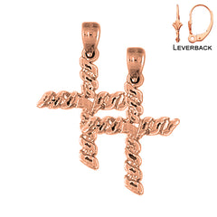 14K or 18K Gold Latin Cross Earrings