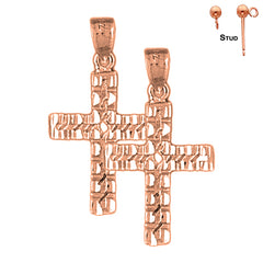 14K or 18K Gold Latin Cross Earrings