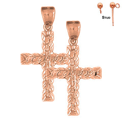 Aretes de Cruz Latina en Oro de 14K o 18K