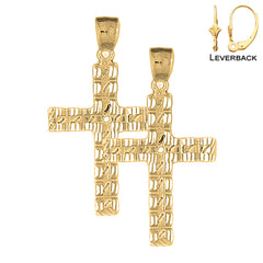 Aretes de Cruz Latina en Oro de 14K o 18K