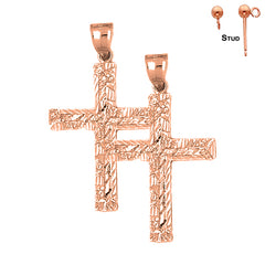 14K or 18K Gold Latin Cross Earrings