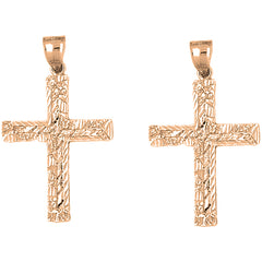 14K or 18K Gold 46mm Latin Cross Earrings