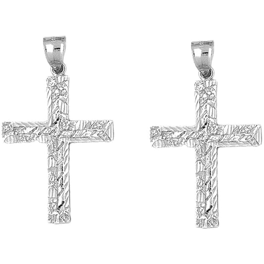 14K or 18K Gold 46mm Latin Cross Earrings