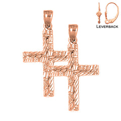 14K or 18K Gold Latin Cross Earrings