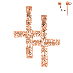 14K or 18K Gold Latin Cross Earrings