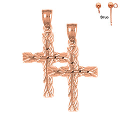 14K or 18K Gold Latin Cross Earrings