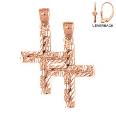 14K or 18K Gold Latin Cross Earrings