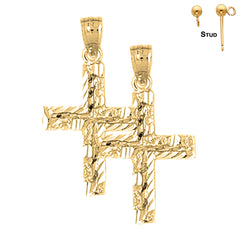 14K or 18K Gold Latin Cross Earrings