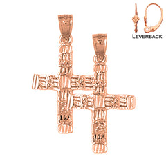 14K or 18K Gold Latin Cross Earrings