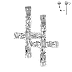 14K or 18K Gold Latin Cross Earrings