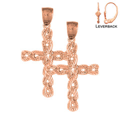 14K or 18K Gold Latin Cross Earrings