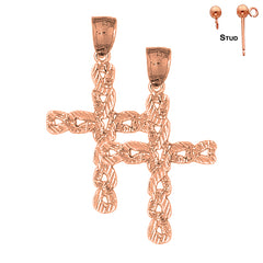 14K or 18K Gold Latin Cross Earrings