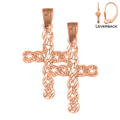 14K or 18K Gold Cross Earrings