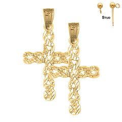 14K oder 18K Gold Kreuz Ohrringe