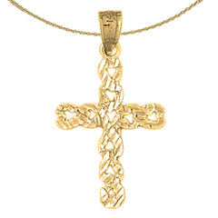 14K oder 18K Gold Kreuz Anhänger