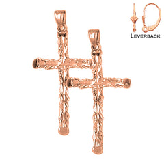 14K or 18K Gold Latin Cross Earrings